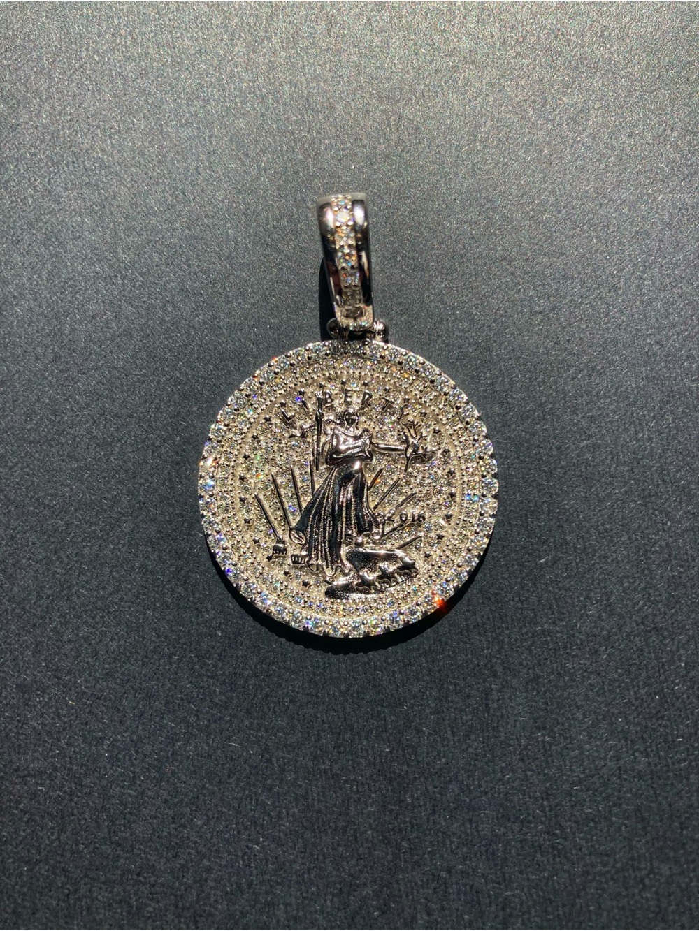 🇺🇸✨ Moissanite Walking Liberty Pendant 💎 925 Sterling Silver ✨